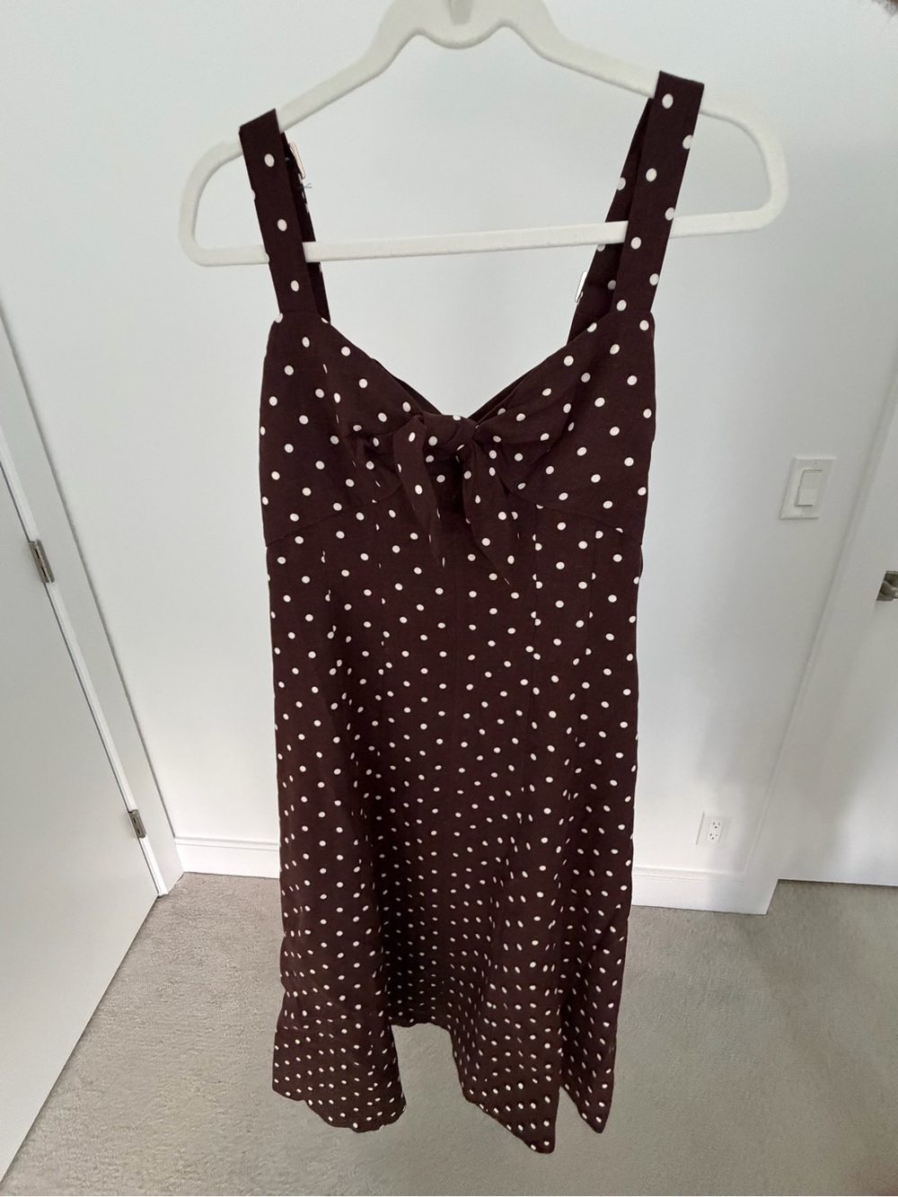 Ever New Brown Polka Dot Tie-Front Sundress